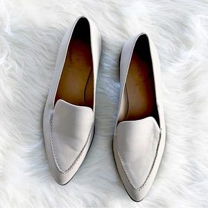 J.Crew Bone Leather Pointed Loafer Flats